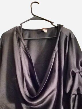 Lilian black wrap blouse, size 3X